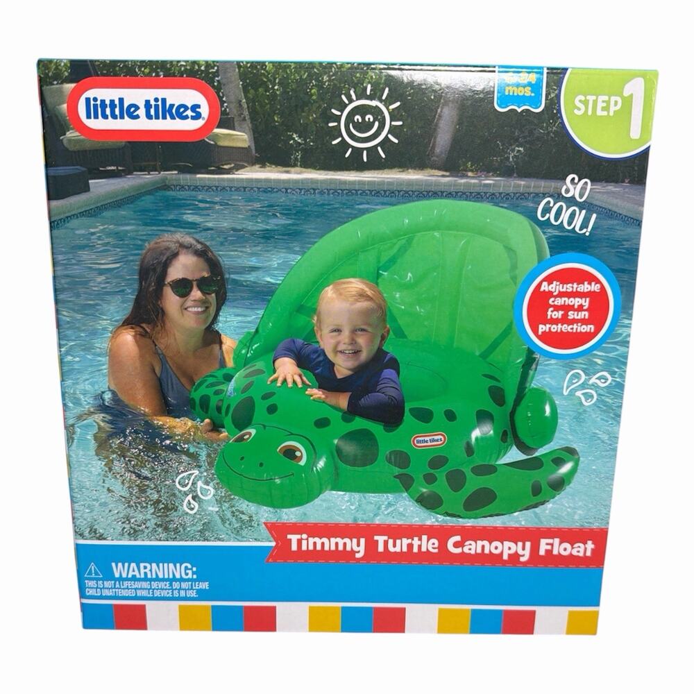 Little Tikes Timmy Turtle Canopy Float Unisex 6-24 Months Summer Water Pool NIB